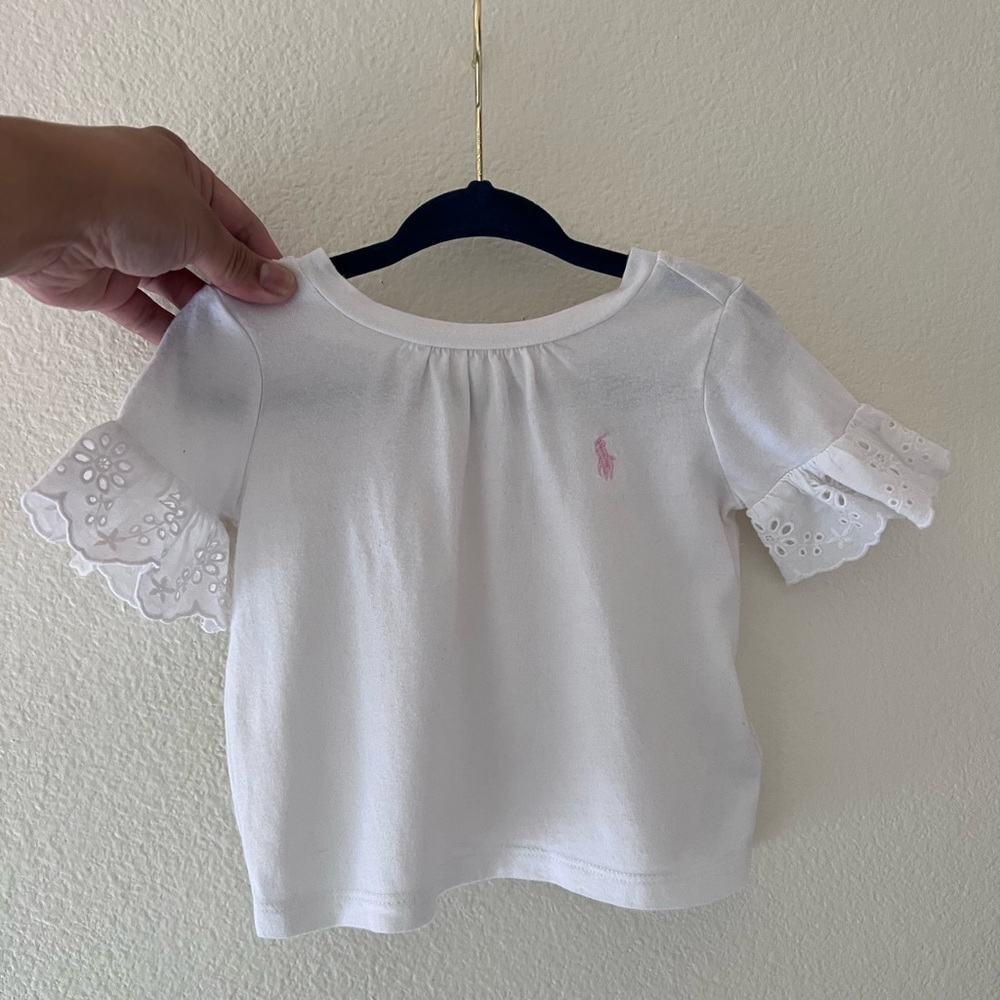 Polo Ralph Lauren Embroidered Ruffled Top, Baby Girls - Picture 2 of 5